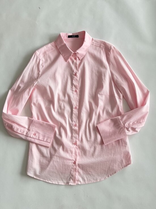 Oui Tops - Oui Pink Button-Up Shirt | Stretch Cotton | Size US 10 / FR 42